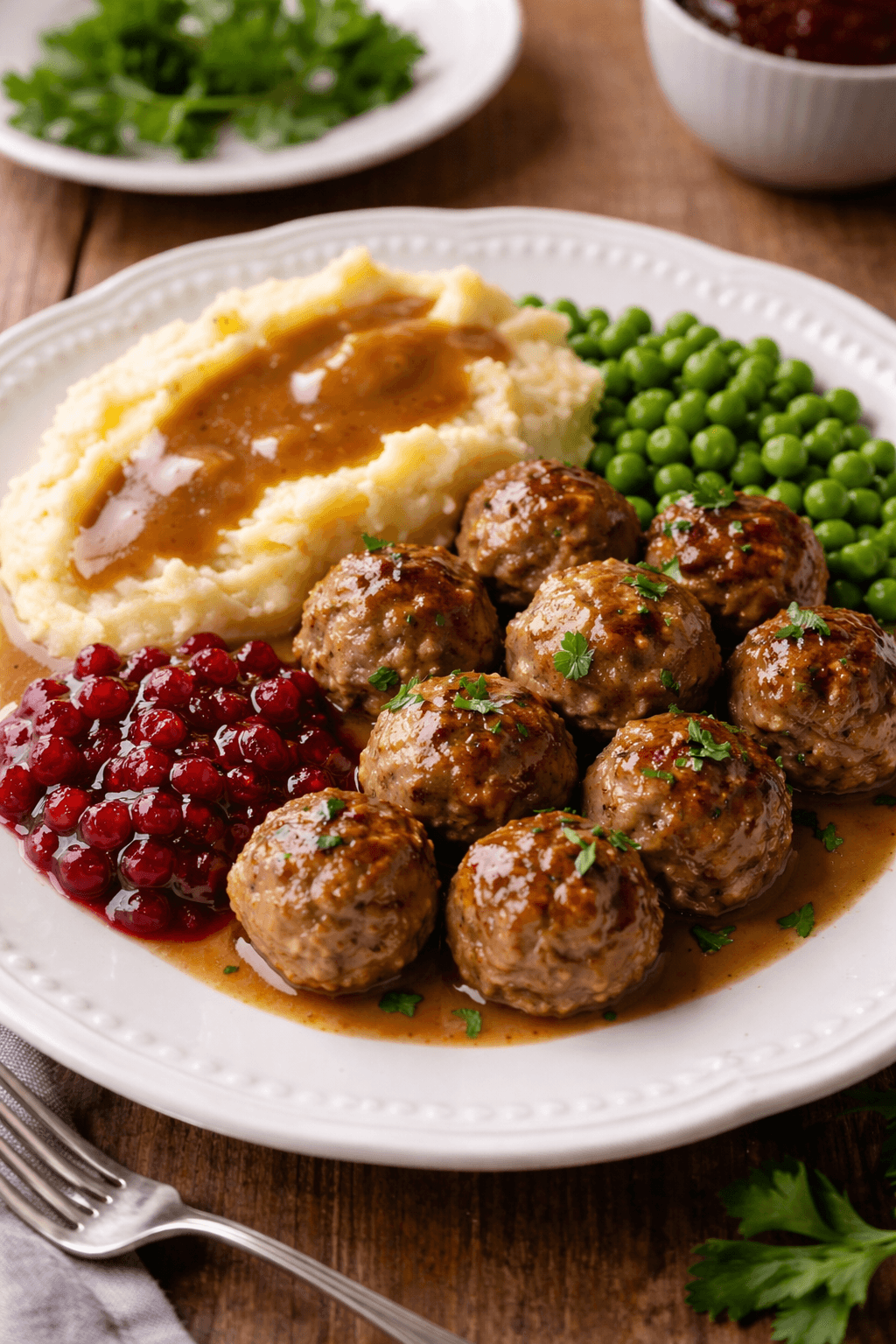 Meatballs with mashed potato & lingonberry
